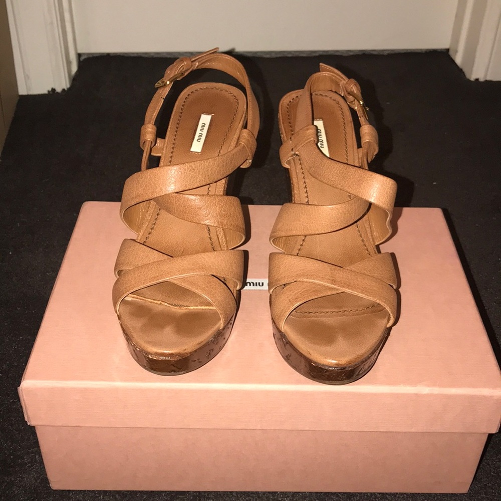 Miu Miu Calzature Donna Wedge EU 37 Bufalo Sugher